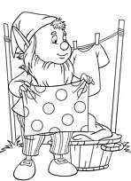 coloriage potiron l ami de oui oui etend sa lessive